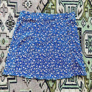 Blue floral Madewell mini-skirt